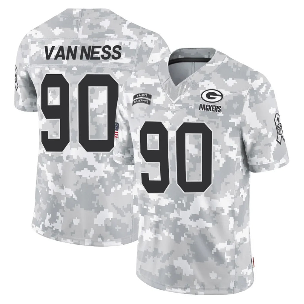 Parkc GB.Packers #90 Lukas Van Ness Player Arctic Camo Salute To Service Limited Stitched Jerseys