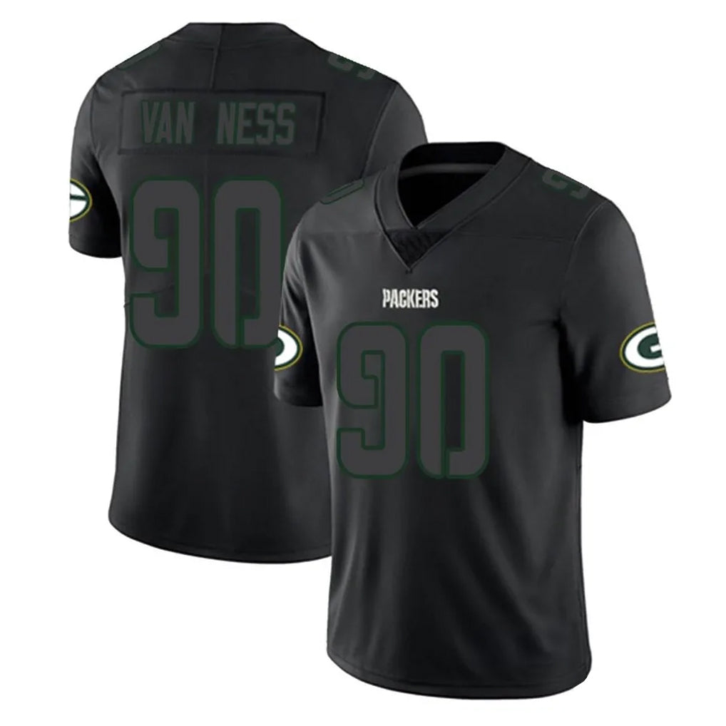 Parkc GB.Packers #90 Lukas Van Ness Player Black Impact Limited Home Game Stitched Jerseys