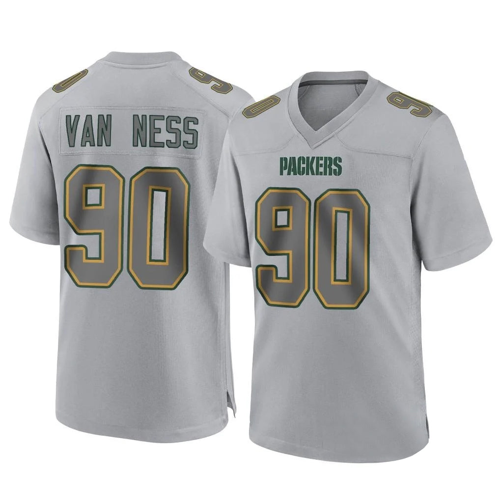 Parkc GB.Packers #90 Lukas Van Ness Player Gray Atmosphere Fashion Home Game Stitched Jerseys