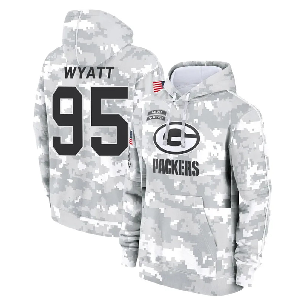 Parkc GB.Packers #95 Devonte Wyatt Player Arctic Camo Salute to Service Hoodies Limited Game Stitched Jerseys