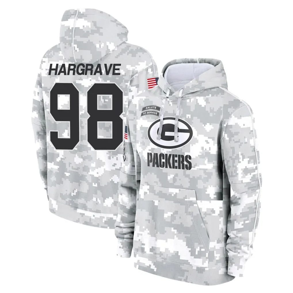 Parkc GB.Packers #98 Javon Hargrave Player Arctic Camo Salute to Service Hoodies Limited Game Stitched Jerseys