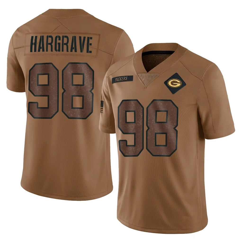 Parkc GB.Packers #98 Javon Hargrave Player Brown Salute To Service Limited Stitched Jerseys