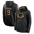 Parkc GB.Packers #9 Christian Watson Player Black Salute to Service Hoodies Limited Game Stitched Jerseys