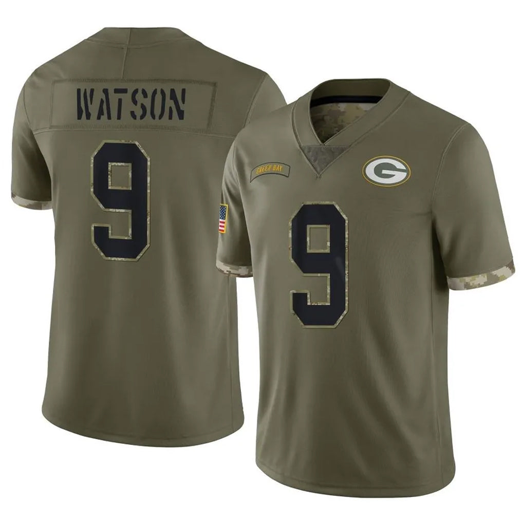 Parkc GB.Packers #9 Christian Watson Player Olive Salute To Service Limited Stitched Jerseys