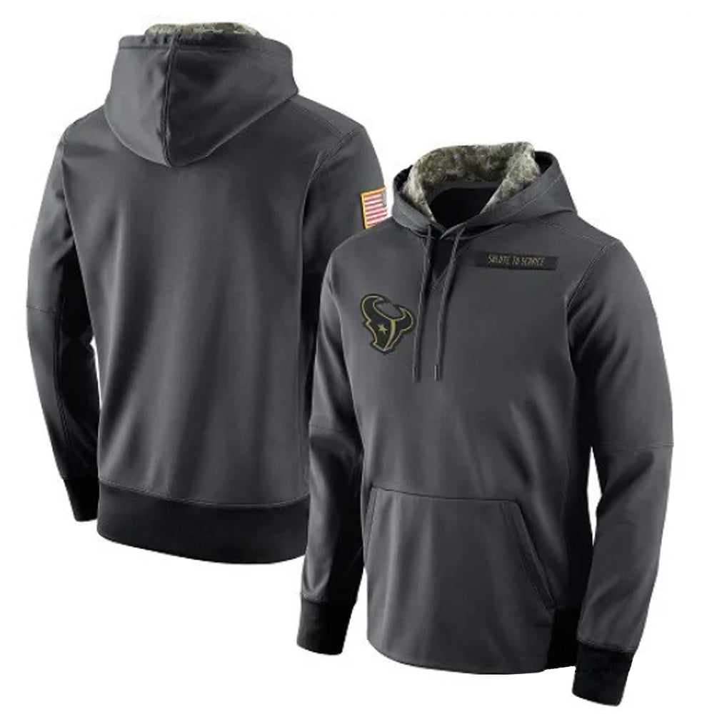 Parkc H.Texans Anthracite Salute to Service Performance Hoodie Blank Player Stitched Jerseys
