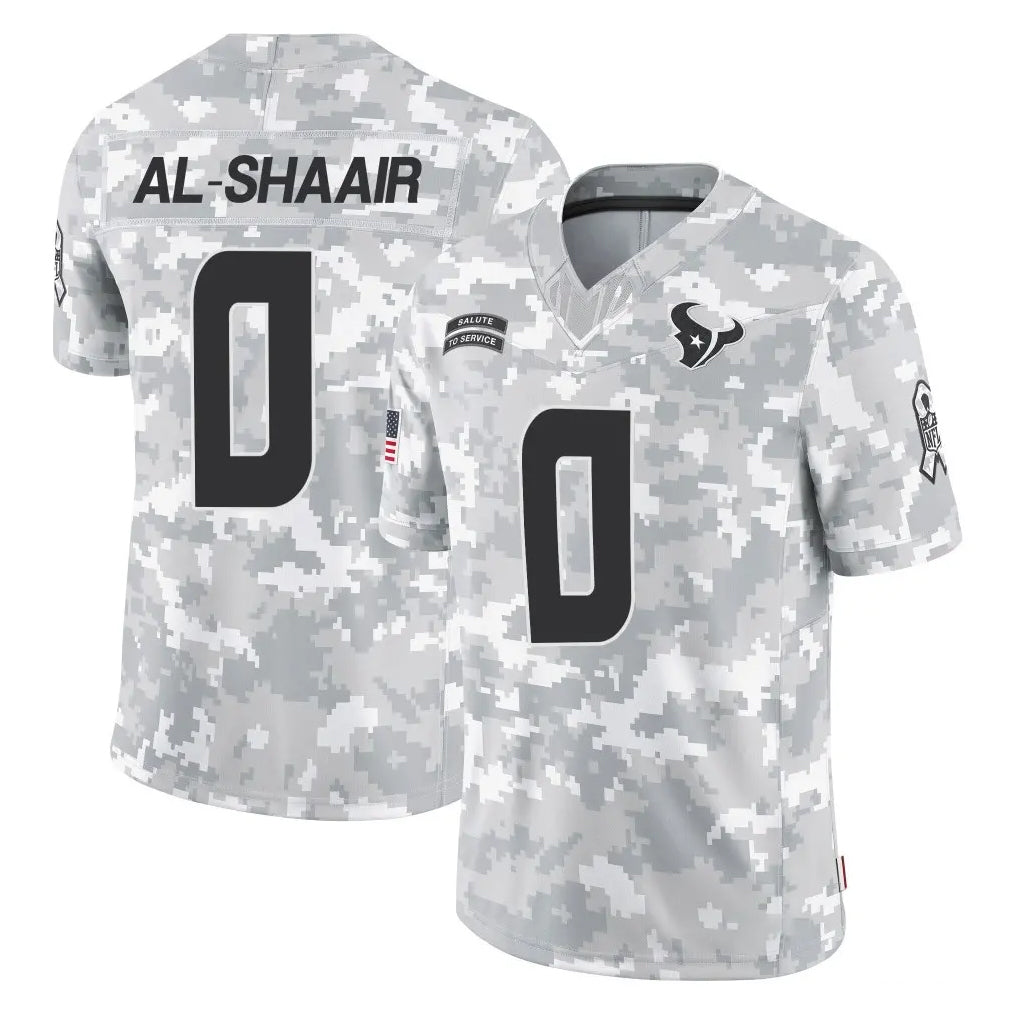 Parkc H.Texans #0 Azeez Al-Shaair Player Arctic Camo Salute To Service Limited Game Stitched Jerseys
