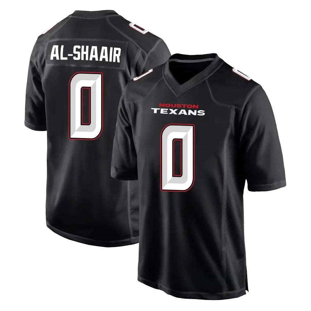Parkc H.Texans #0 Azeez Al-Shaair Player Carbon Black Fashion Home Game Stitched Jerseys