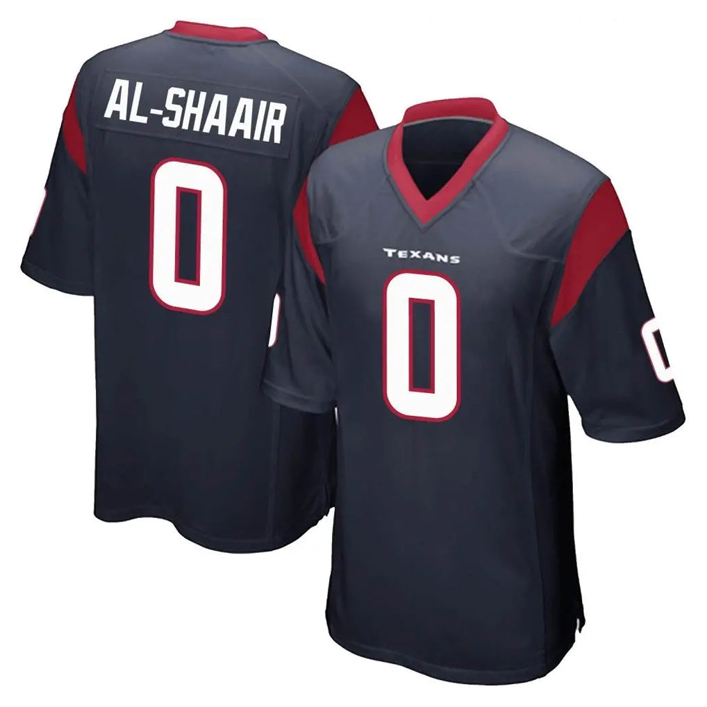 Parkc H.Texans #0 Azeez Al-Shaair Player Navy Home Game Stitched Jerseys
