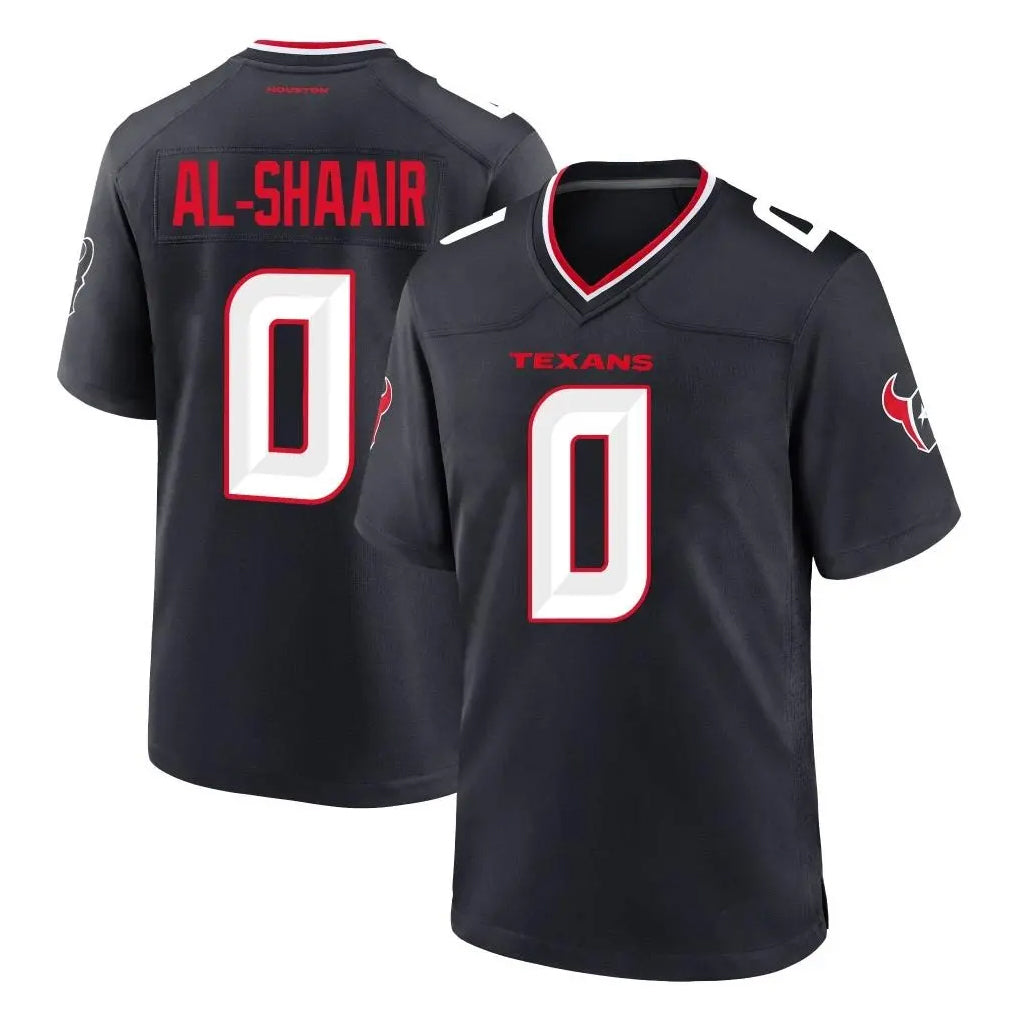 Parkc H.Texans #0 Azeez Al-Shaair Player Navy Team Home Game Stitched Jerseys
