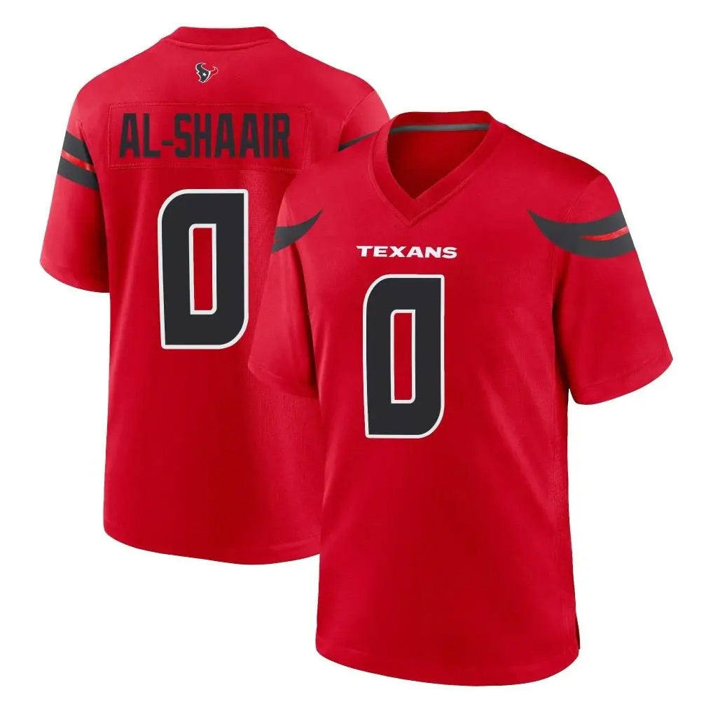 Parkc H.Texans #0 Azeez Al-Shaair Player Red Alternate Home Game Stitched Jerseys