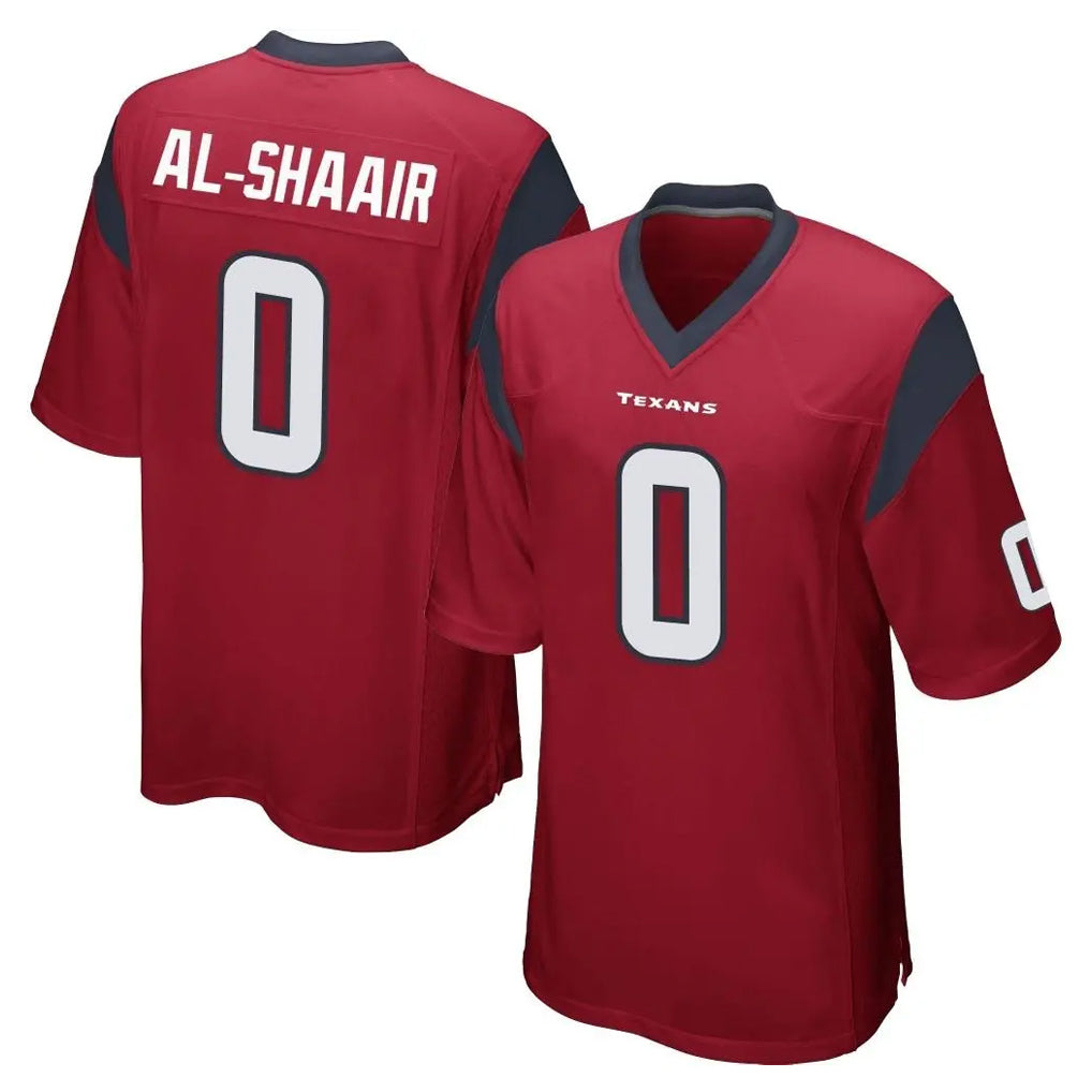 Parkc H.Texans #0 Azeez Al-Shaair Player Red Home Game Stitched Jerseys