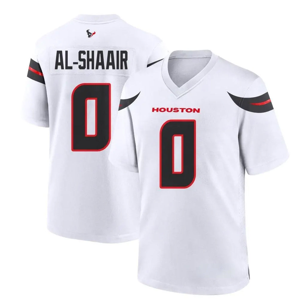 Parkc H.Texans #0 Azeez Al-Shaair Player White Home Game Stitched Jerseys