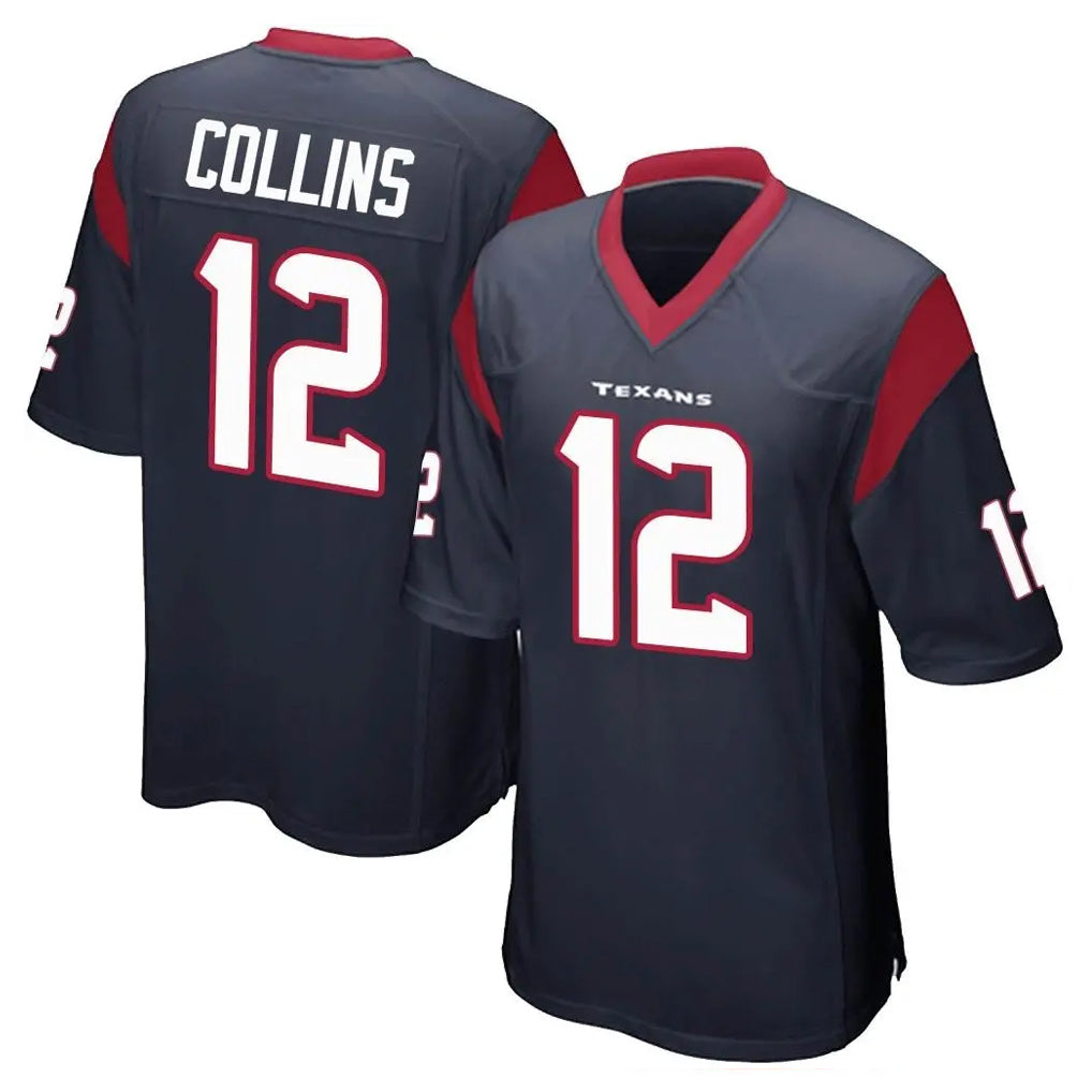 Parkc H.Texans #12 Nico Collins Player Navy Home Game Stitched Jerseys
