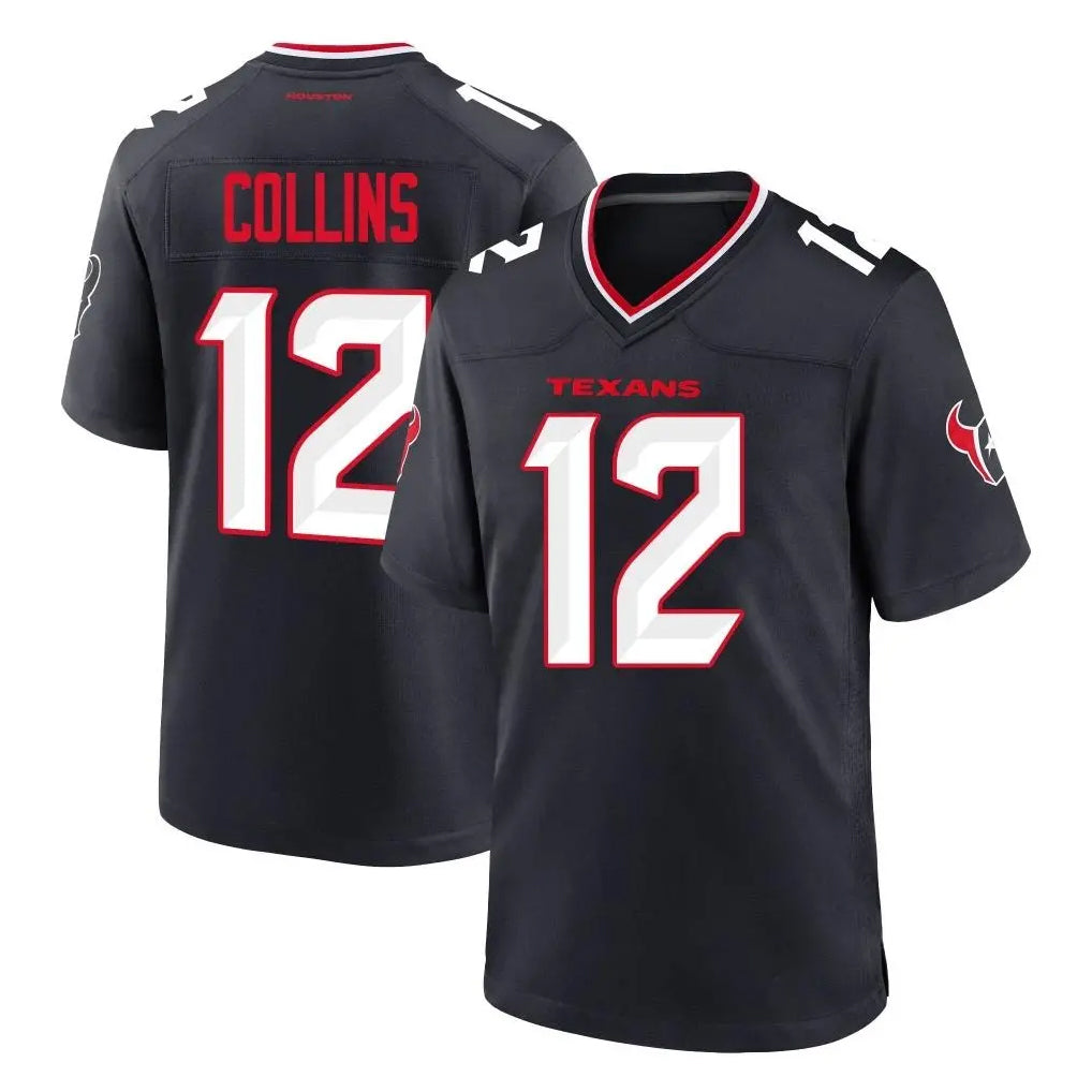 Parkc H.Texans #12 Nico Collins Player Navy Team Home Game Stitched Jerseys