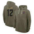 Parkc H.Texans #12 Nico Collins Player Olive Salute to Service Pullover Hoodies Limited Stitched Jerseys