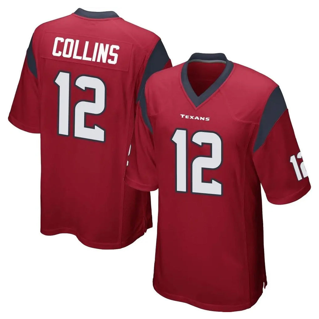 Parkc H.Texans #12 Nico Collins Player Red Home Game Stitched Jerseys