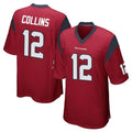 Parkc H.Texans #12 Nico Collins Player Red Home Game Stitched Jerseys