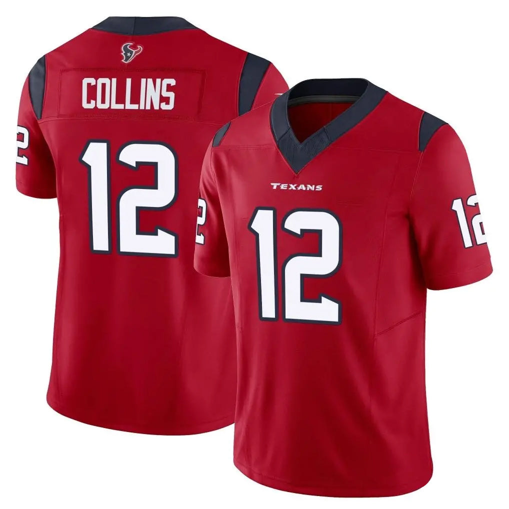 Parkc H.Texans #12 Nico Collins Player Red Limited Vapor F.U.S.E. Home Game Stitched Jerseys