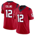 Parkc H.Texans #12 Nico Collins Player Red Limited Vapor F.U.S.E. Home Game Stitched Jerseys