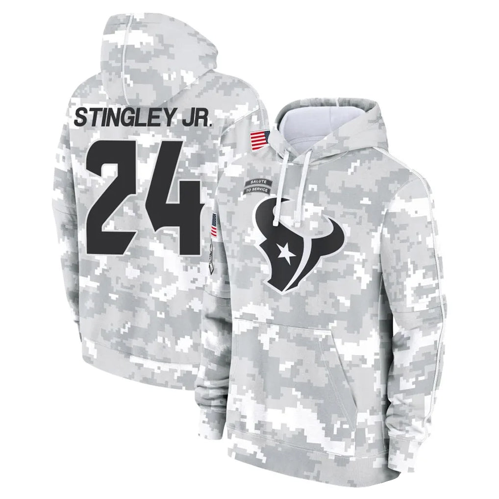 Parkc H.Texans #24 Derek Stingley Jr. Player Arctic Camo Salute to Service Hoodies Limited Game Stitched Jerseys