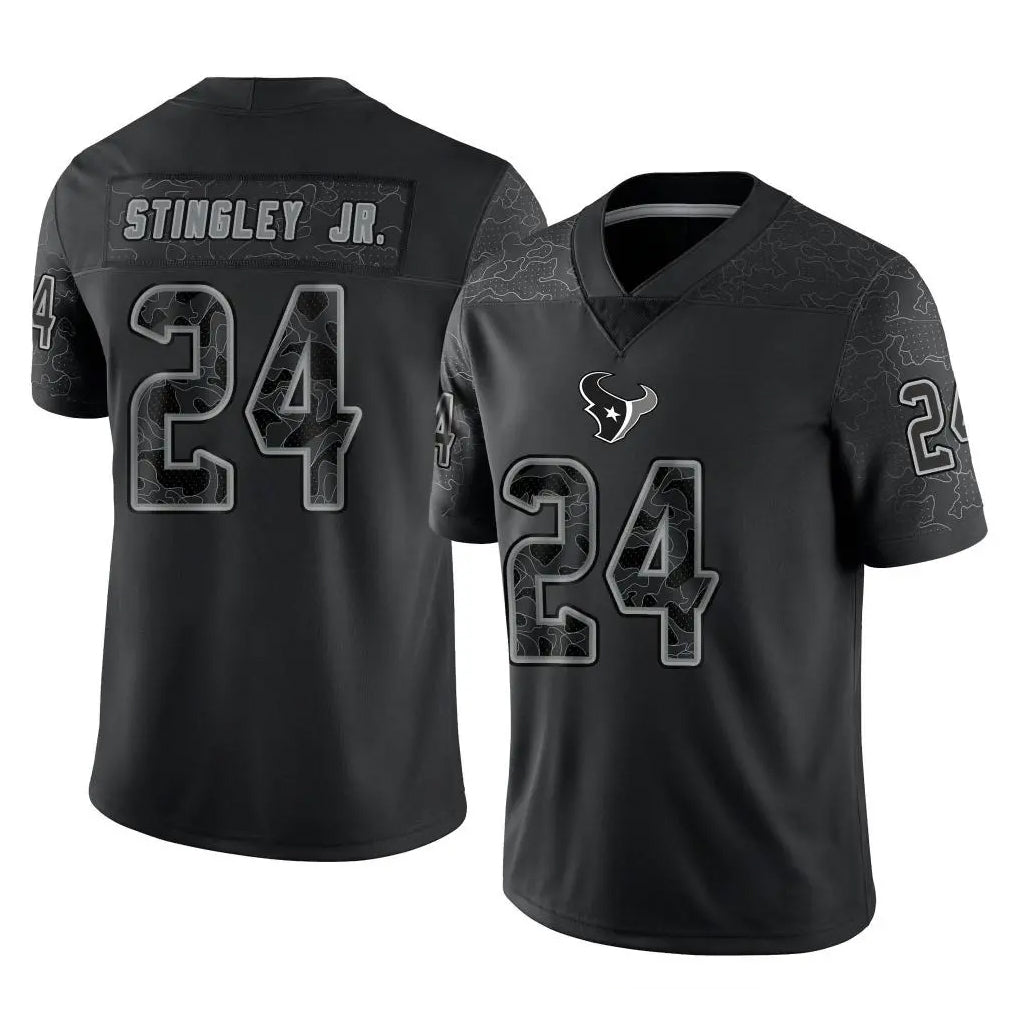Parkc H.Texans #24 Derek Stingley Jr. Player Black Reflective Limited Game Stitched Jerseys