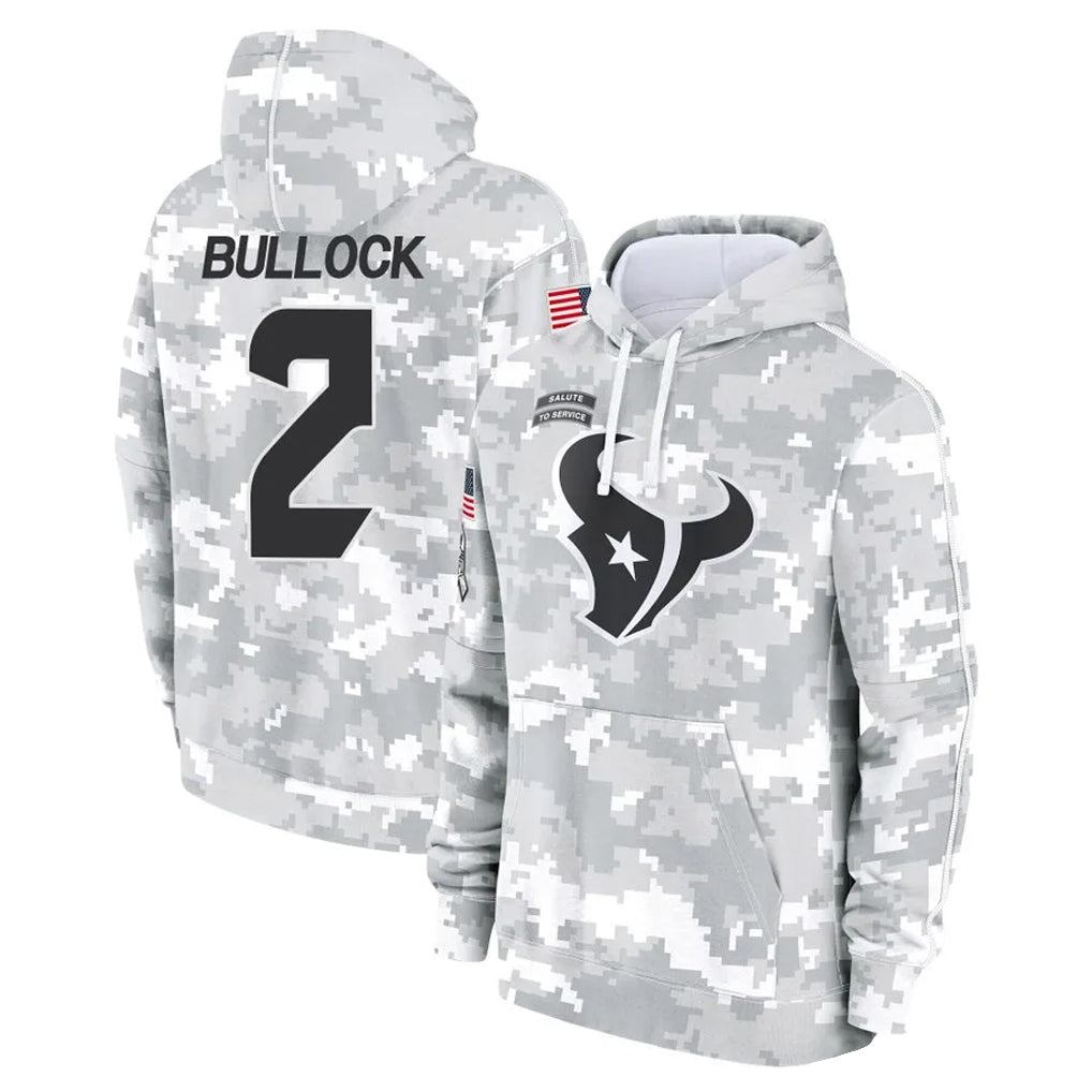 Parkc H.Texans #2 Calen Bullock Player Arctic Camo Salute to Service Hoodies Limited Game Stitched Jerseys