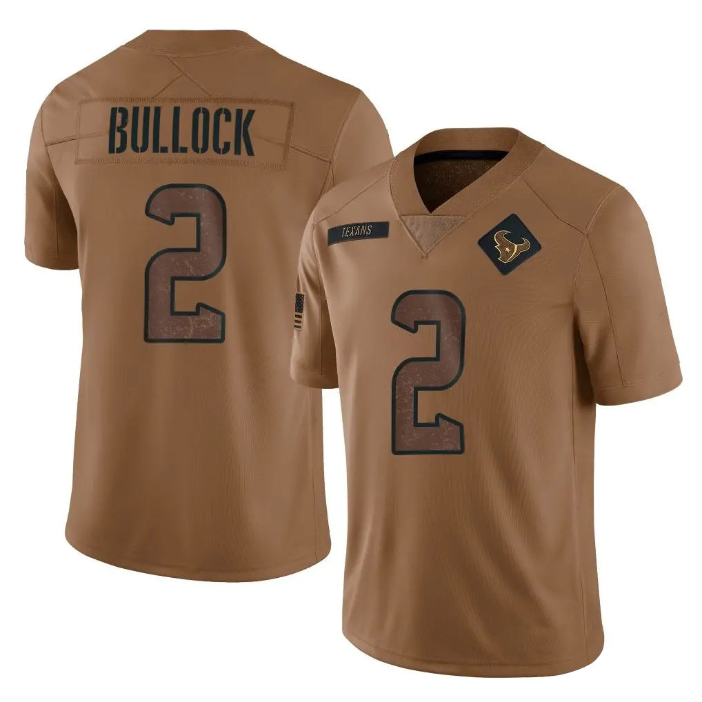 Parkc H.Texans #2 Calen Bullock Player Brown Salute To Service Limited Stitched Jerseys
