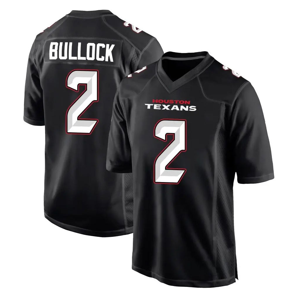 Parkc H.Texans #2 Calen Bullock Player Carbon Black Fashion Home Game Stitched Jerseys