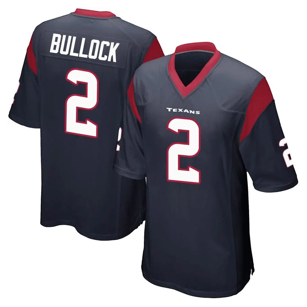 Parkc H.Texans #2 Calen Bullock Player Navy Home Game Stitched Jerseys