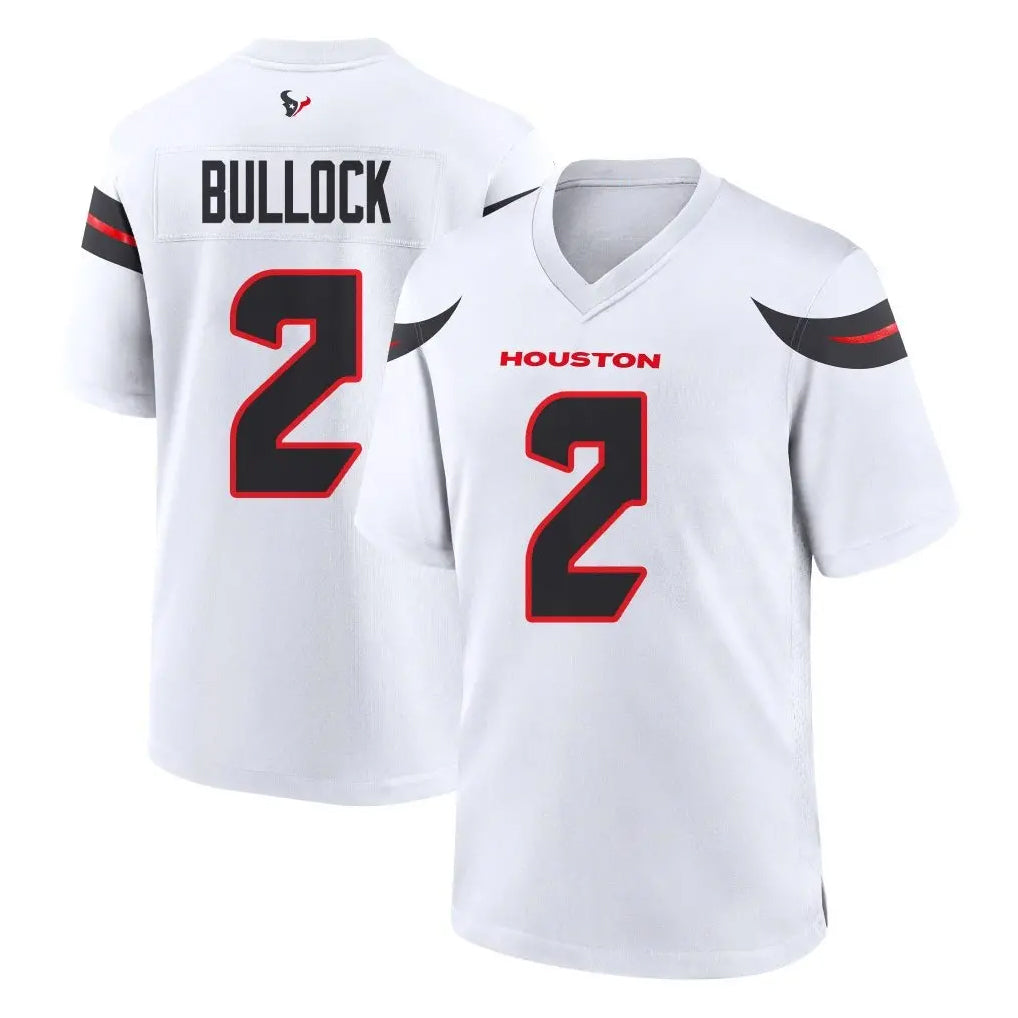 Parkc H.Texans #2 Calen Bullock Player White Home Game Stitched Jerseys
