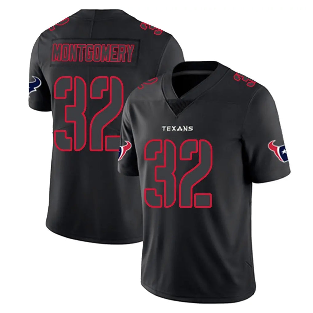 Parkc H.Texans #32 David Montgomery Player Black Impact Limited Game Stitched Jerseys