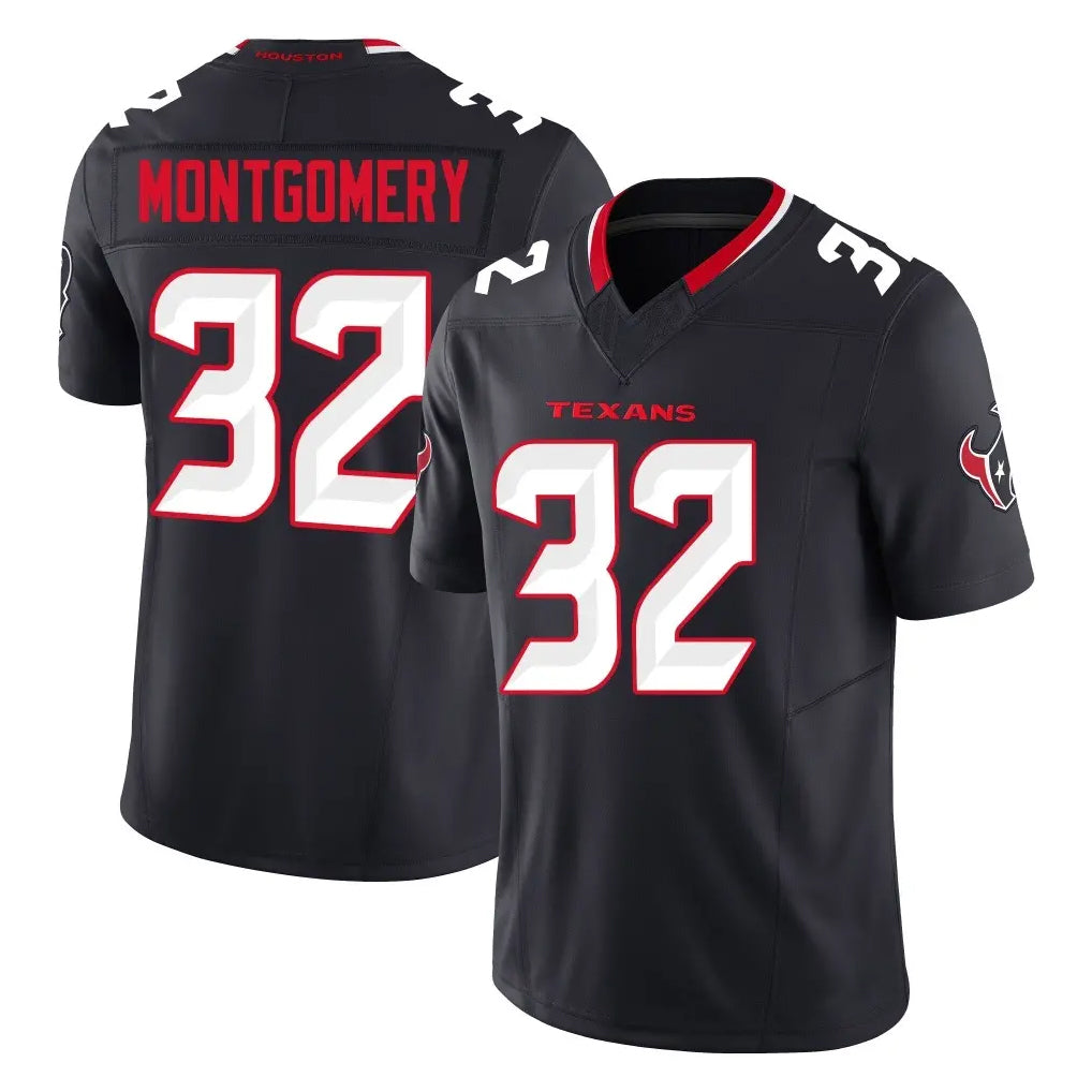 Parkc H.Texans #32 David Montgomery Player Navy Limited Alternate Vapor F.U.S.E. Home Game Stitched Jerseys