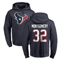 Parkc H.Texans #32 David Montgomery Player Navy Pro Line Pullover Hoodie Limited Game Stitched Jerseys