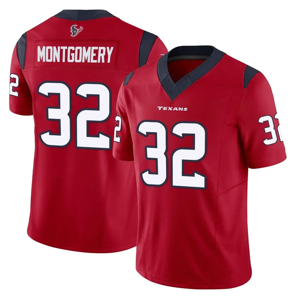 Parkc H.Texans #32 David Montgomery Player Red Limited Vapor F.U.S.E. Home Game Stitched Jerseys