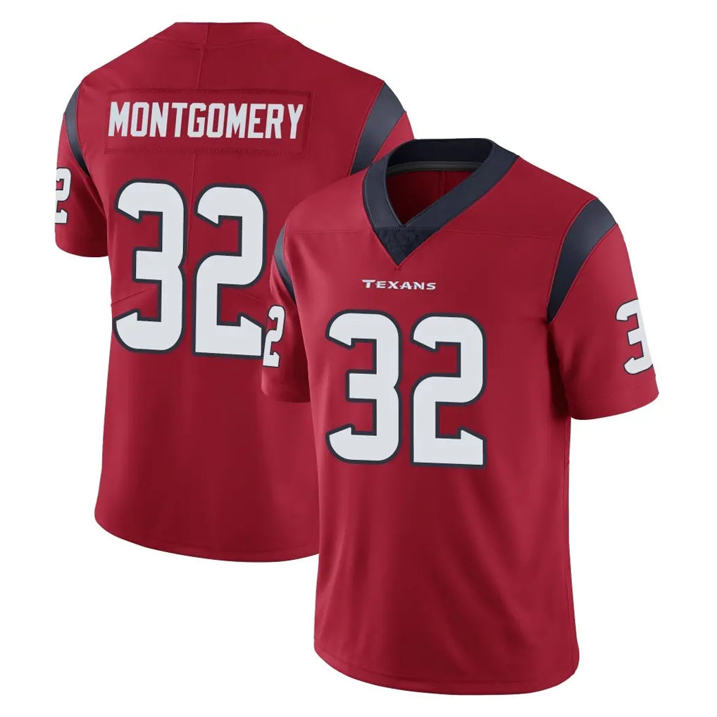 Parkc H.Texans #32 David Montgomery Player Red Limited Vapor Untouchable Home Game Stitched Jerseys
