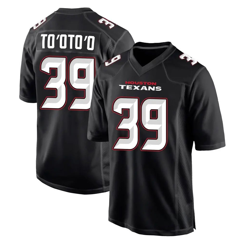 Parkc H.Texans #39 Henry To'oTo'o Player Carbon Black Fashion Home Game Stitched Jerseys