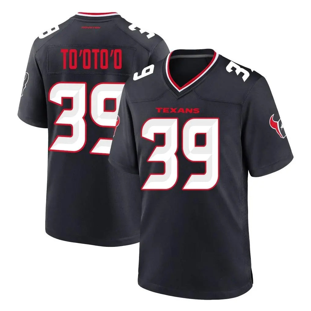 Parkc H.Texans #39 Henry To'oTo'o Player Navy Team Home Game Stitched Jerseys