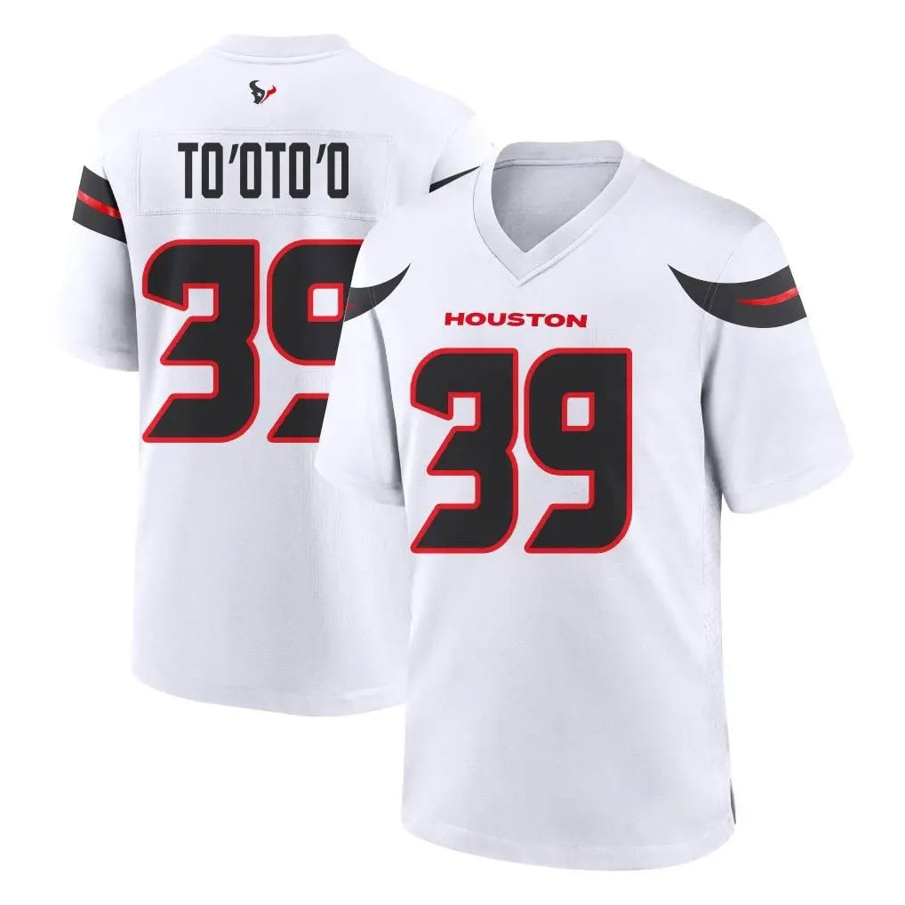 Parkc H.Texans #39 Henry To'oTo'o Player White Home Game Stitched Jerseys