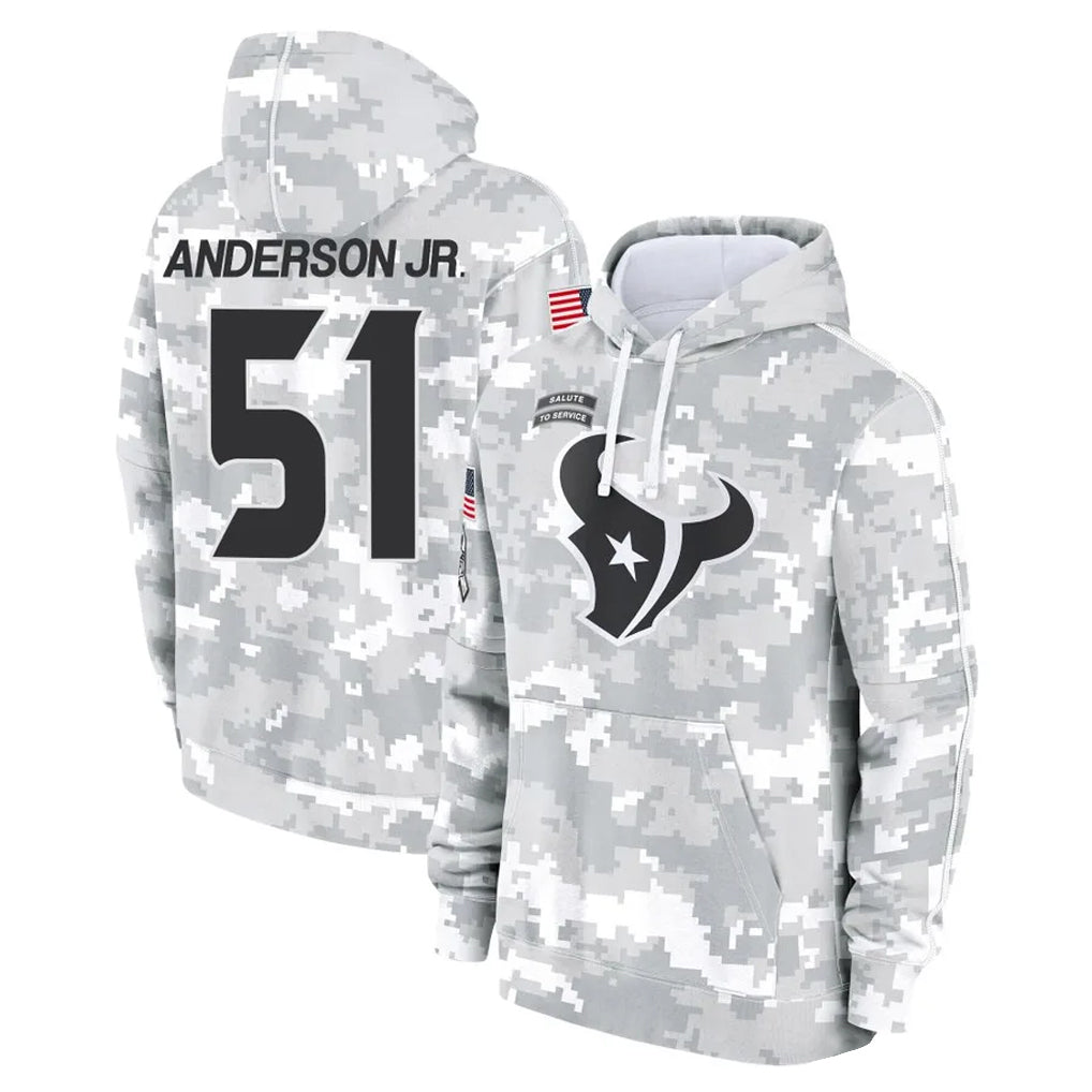 Parkc H.Texans #51 Will Anderson Jr. Player Arctic Camo Salute to Service Hoodies Limited Game Stitched Jerseys