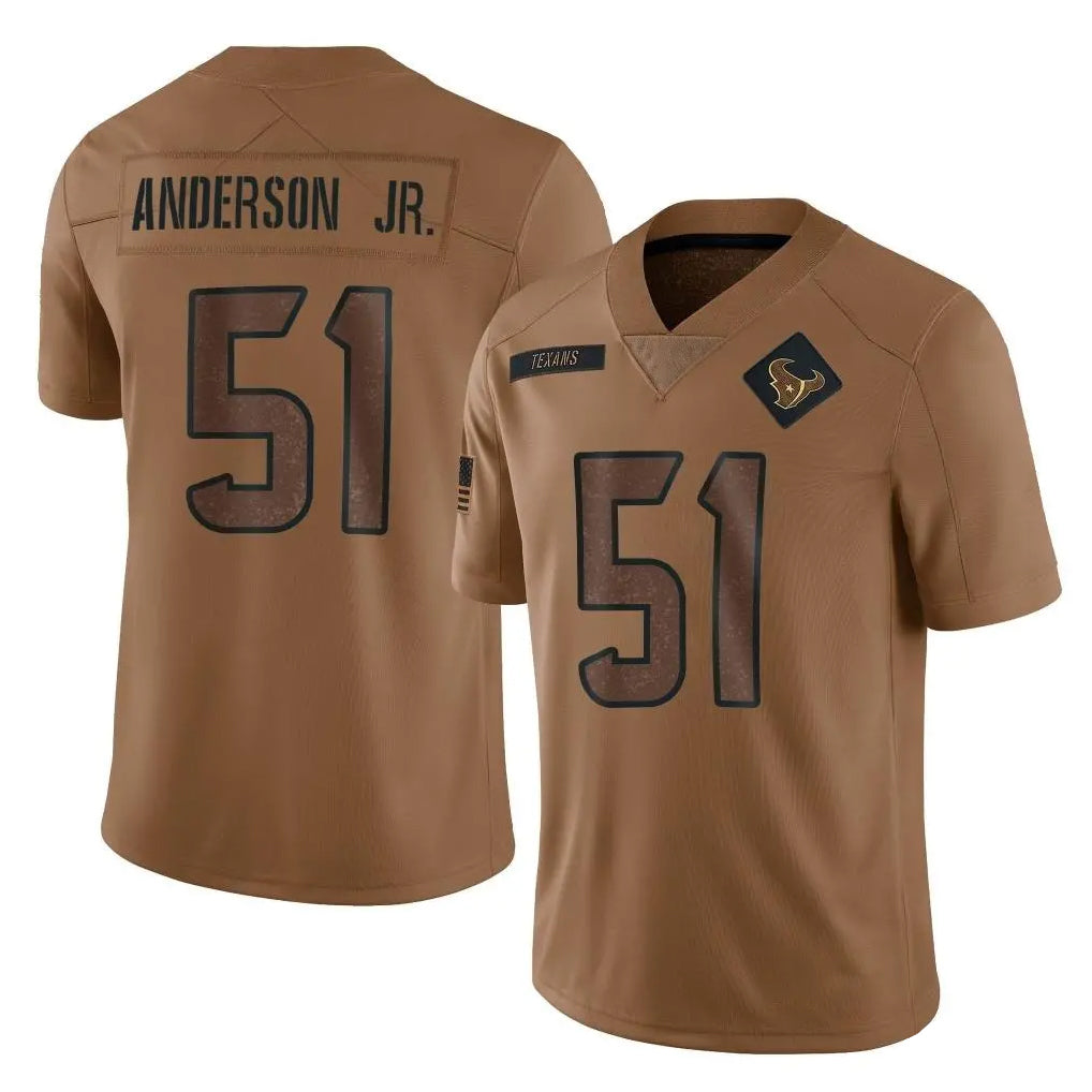 Parkc H.Texans #51 Will Anderson Jr. Player Brown Salute To Service Limited Stitched Jerseys