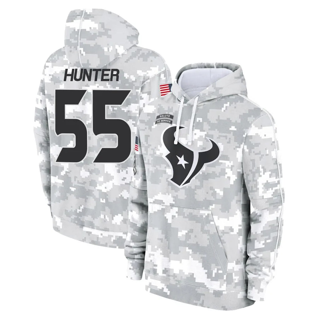 Parkc H.Texans #55 Danielle Hunter Player Arctic Camo Salute to Service Hoodies Limited Game Stitched Jerseys