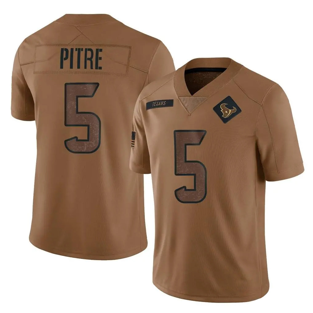 Parkc H.Texans #5 Jalen Pitre Player Brown Salute To Service Limited Stitched Jerseys