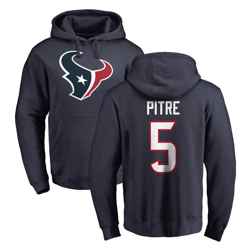 Parkc H.Texans #5 Jalen Pitre Player Navy Pro Line Pullover Hoodie Limited Game Stitched Jerseys
