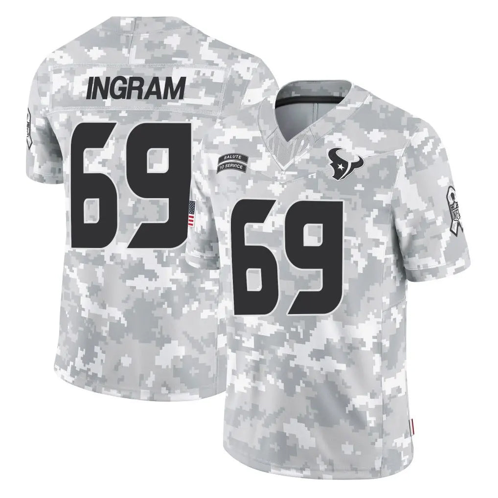 Parkc H.Texans #69 Ed Ingram Player Arctic Camo Salute To Service Limited Game Stitched Jerseys