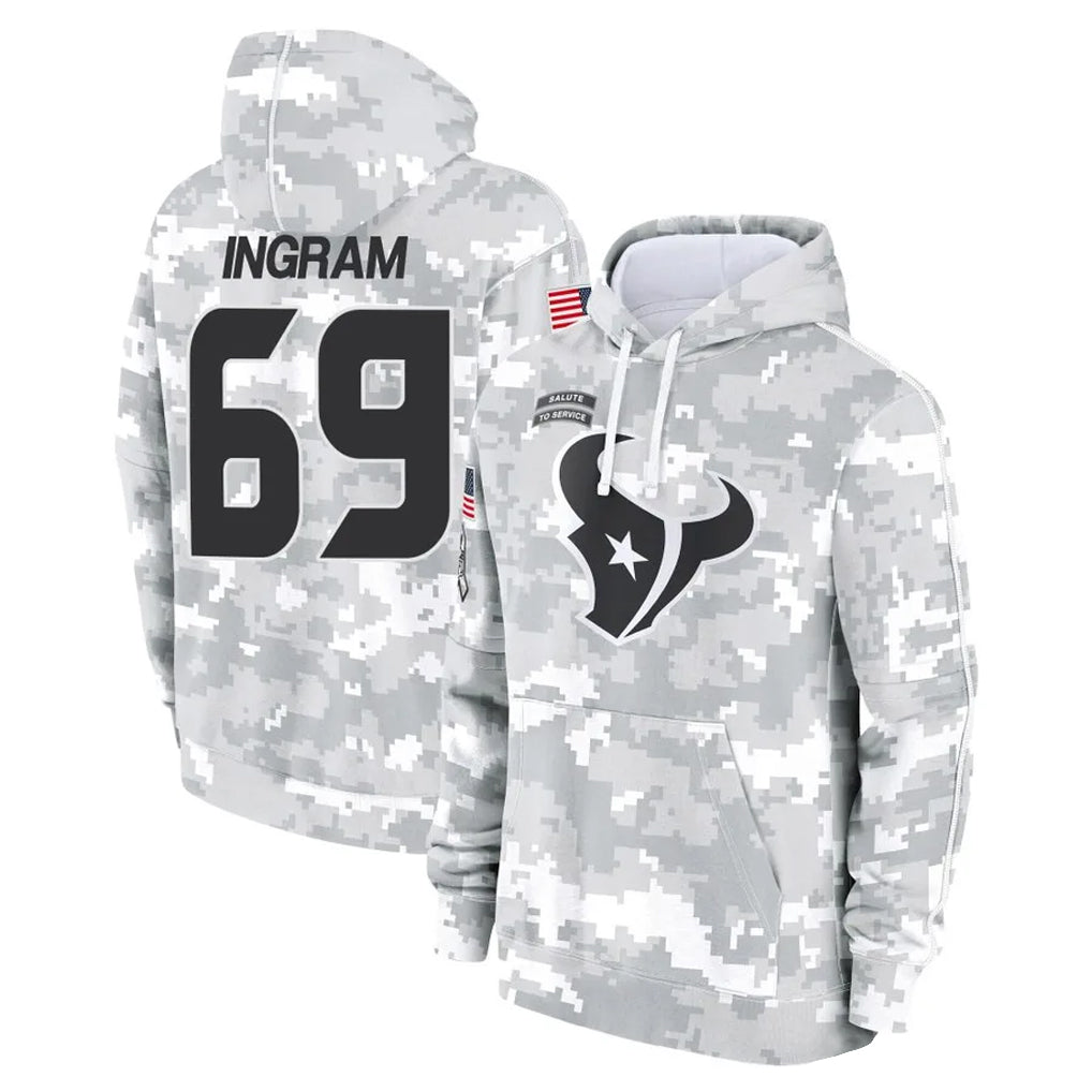 Parkc H.Texans #69 Ed Ingram Player Arctic Camo Salute to Service Hoodies Limited Game Stitched Jerseys
