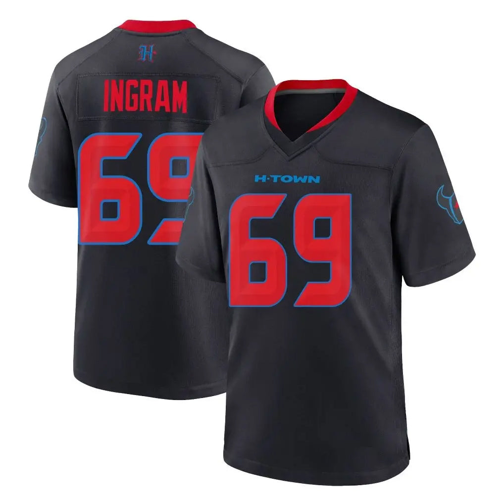 Parkc H.Texans #69 Ed Ingram Player Navy 2nd Alternate Home Game Stitched Jerseys