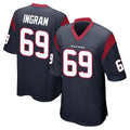 Parkc H.Texans #69 Ed Ingram Player Navy Home Game Stitched Jerseys