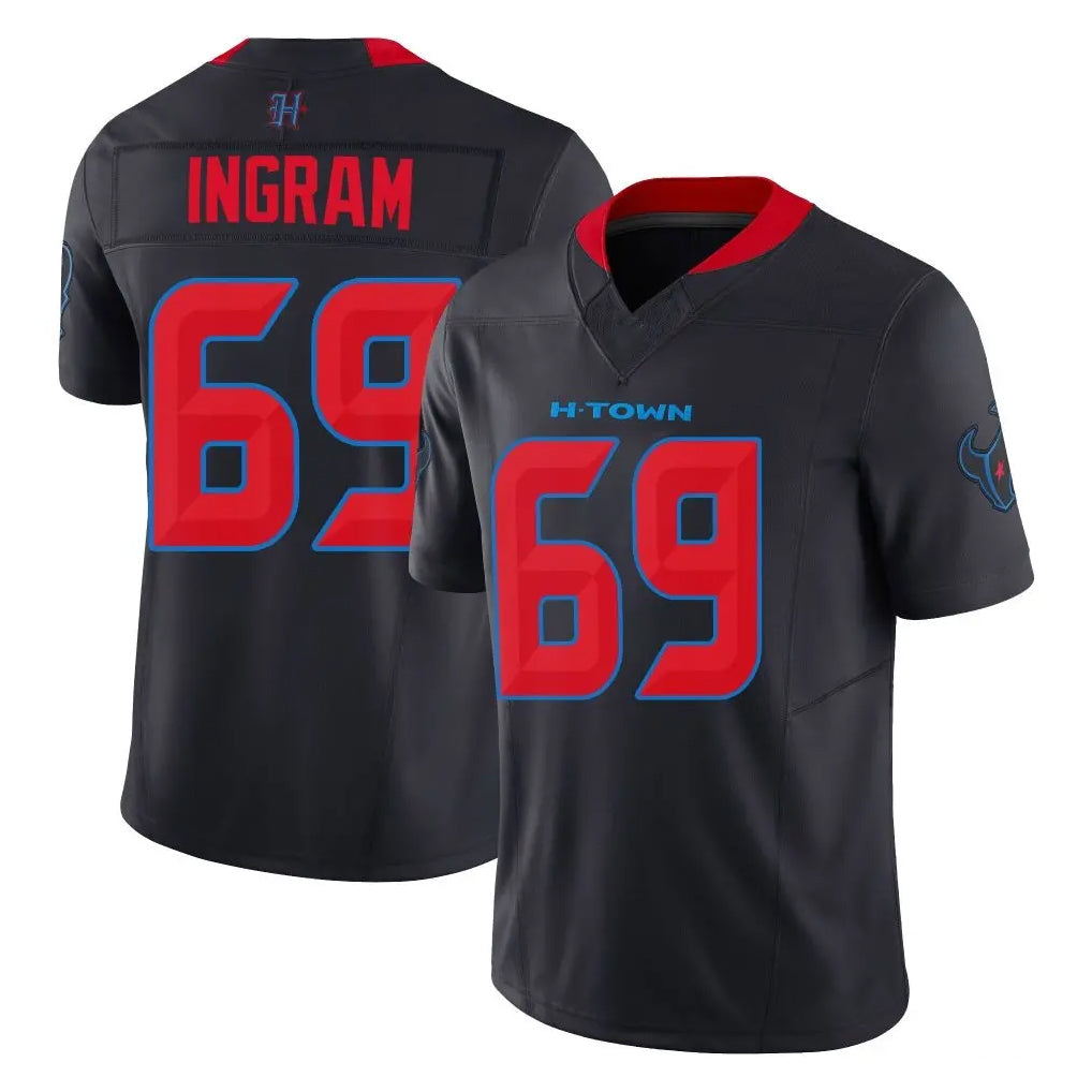 Parkc H.Texans #69 Ed Ingram Player Navy Limited 2nd Alternate Vapor F.U.S.E. Home Game Stitched Jerseys