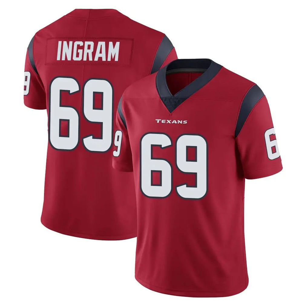 Parkc H.Texans #69 Ed Ingram Player Red Limited Vapor Untouchable Home Game Stitched Jerseys