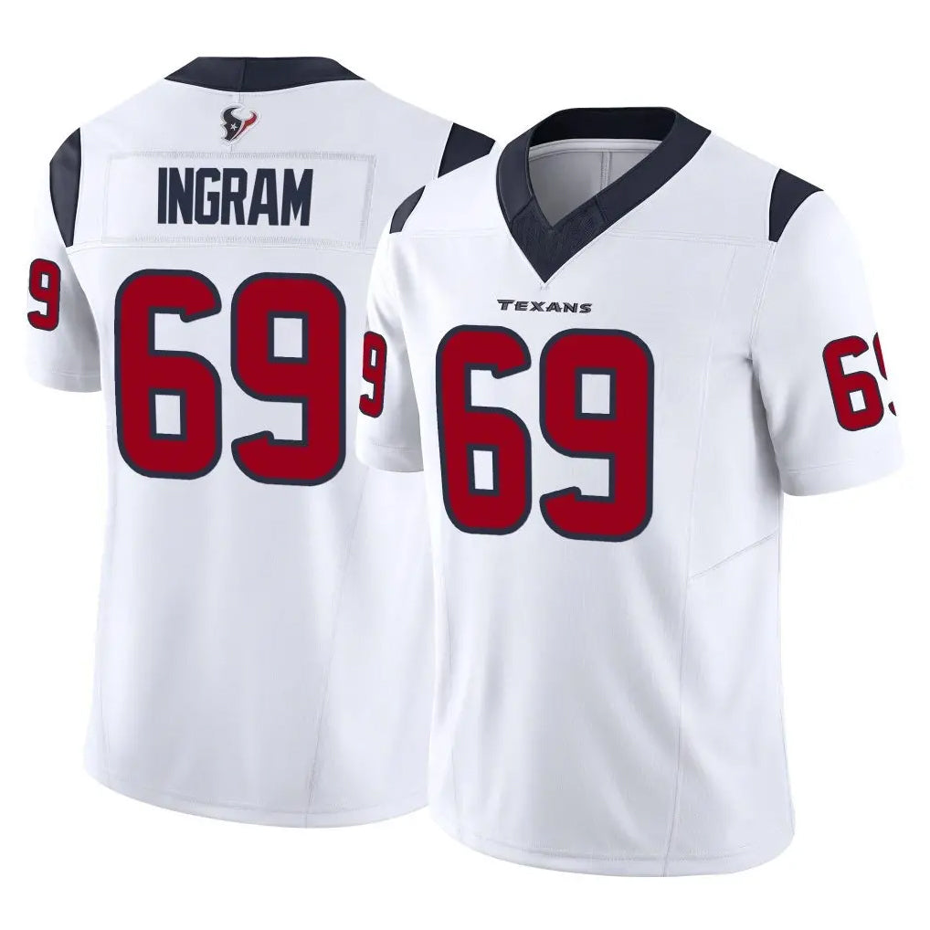 Parkc H.Texans #69 Ed Ingram Player White Limited Vapor F.U.S.E. Home Game Stitched Jerseys